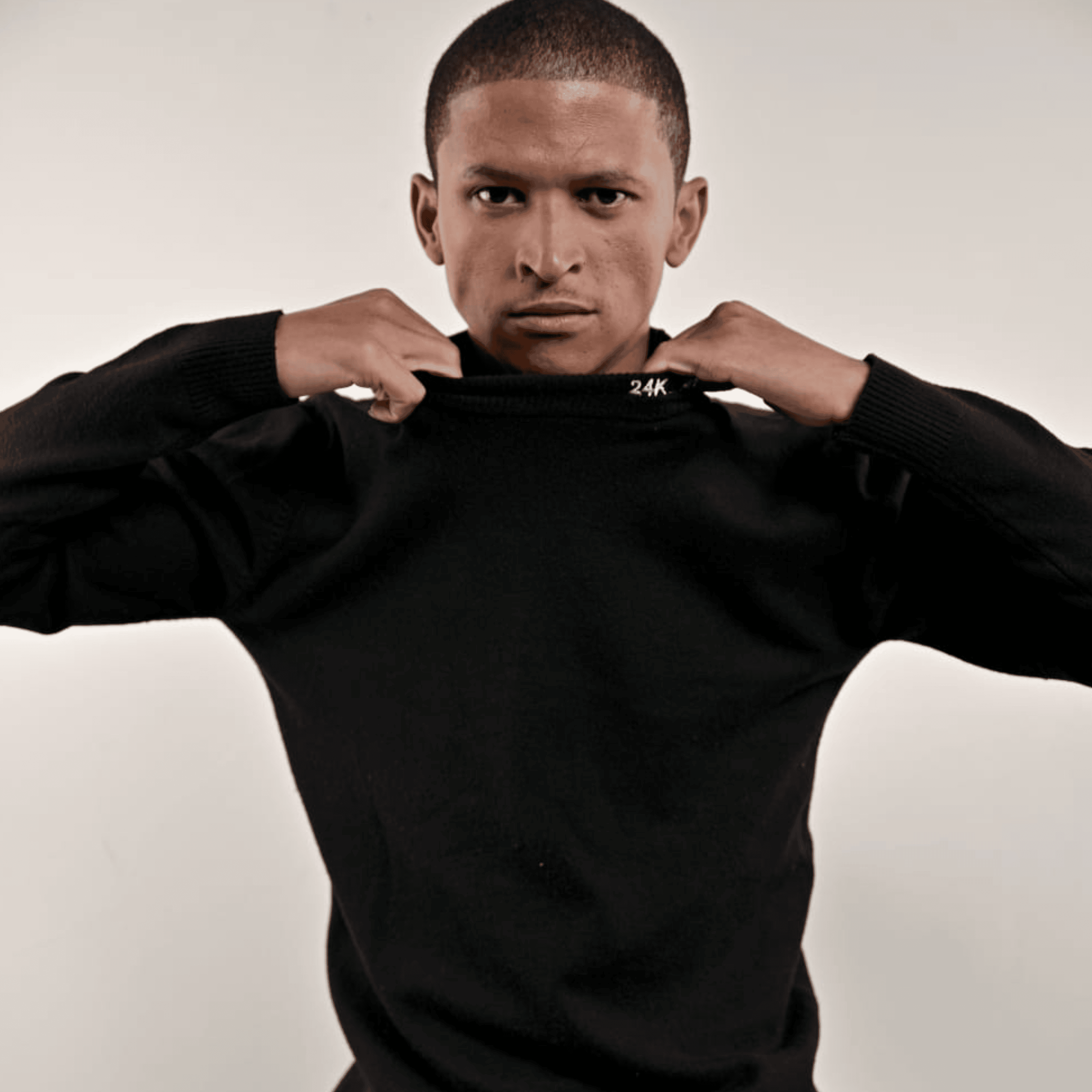 older man having his hair blow dried